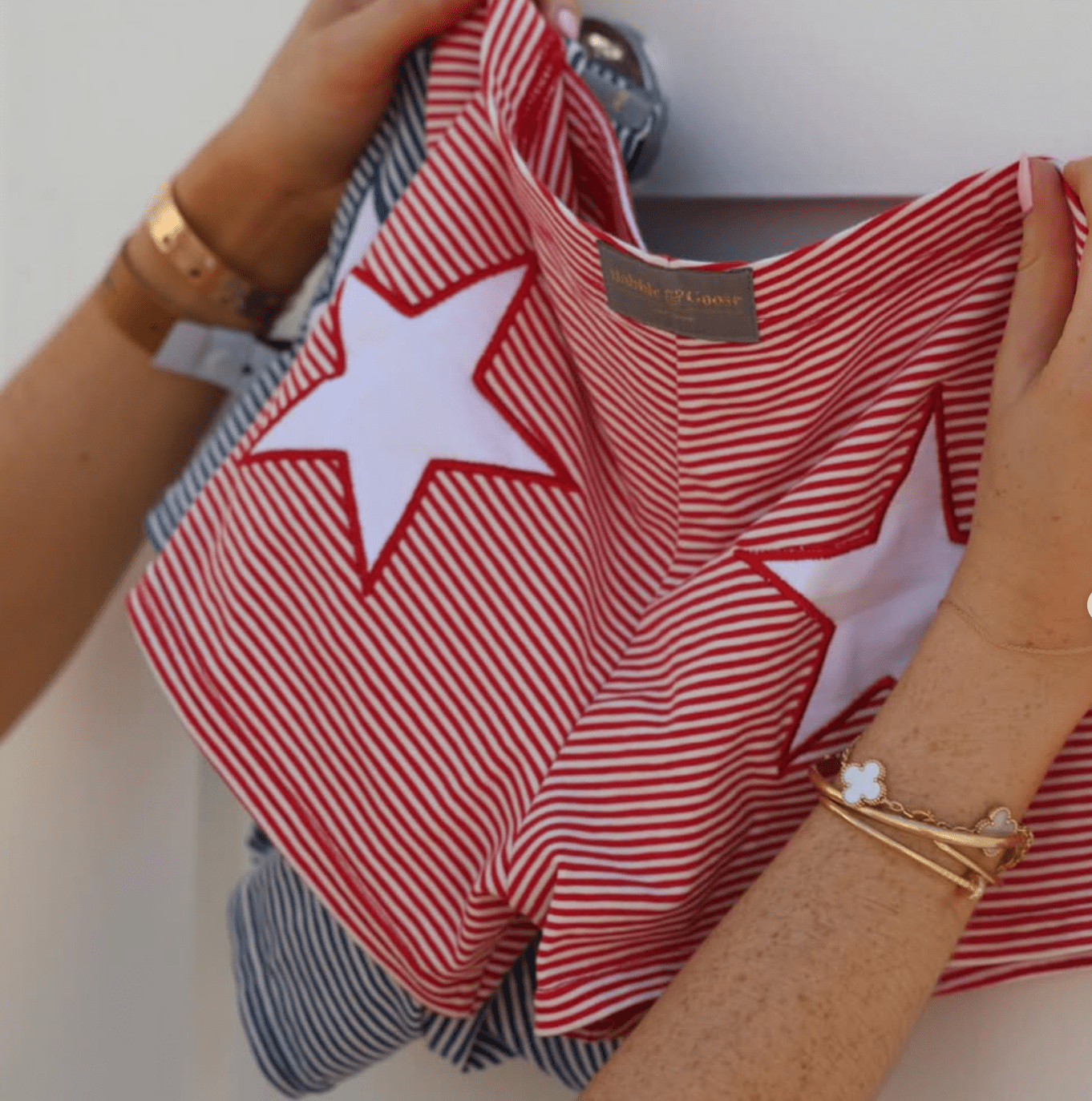 Sofia Star Stripe Shorts - Navy / White Stripe - Babble & Goose